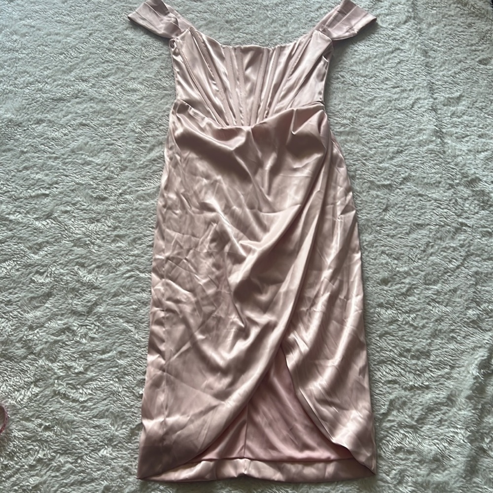 Corset dress, baby pink, satin, size small - Picture 3 of 5